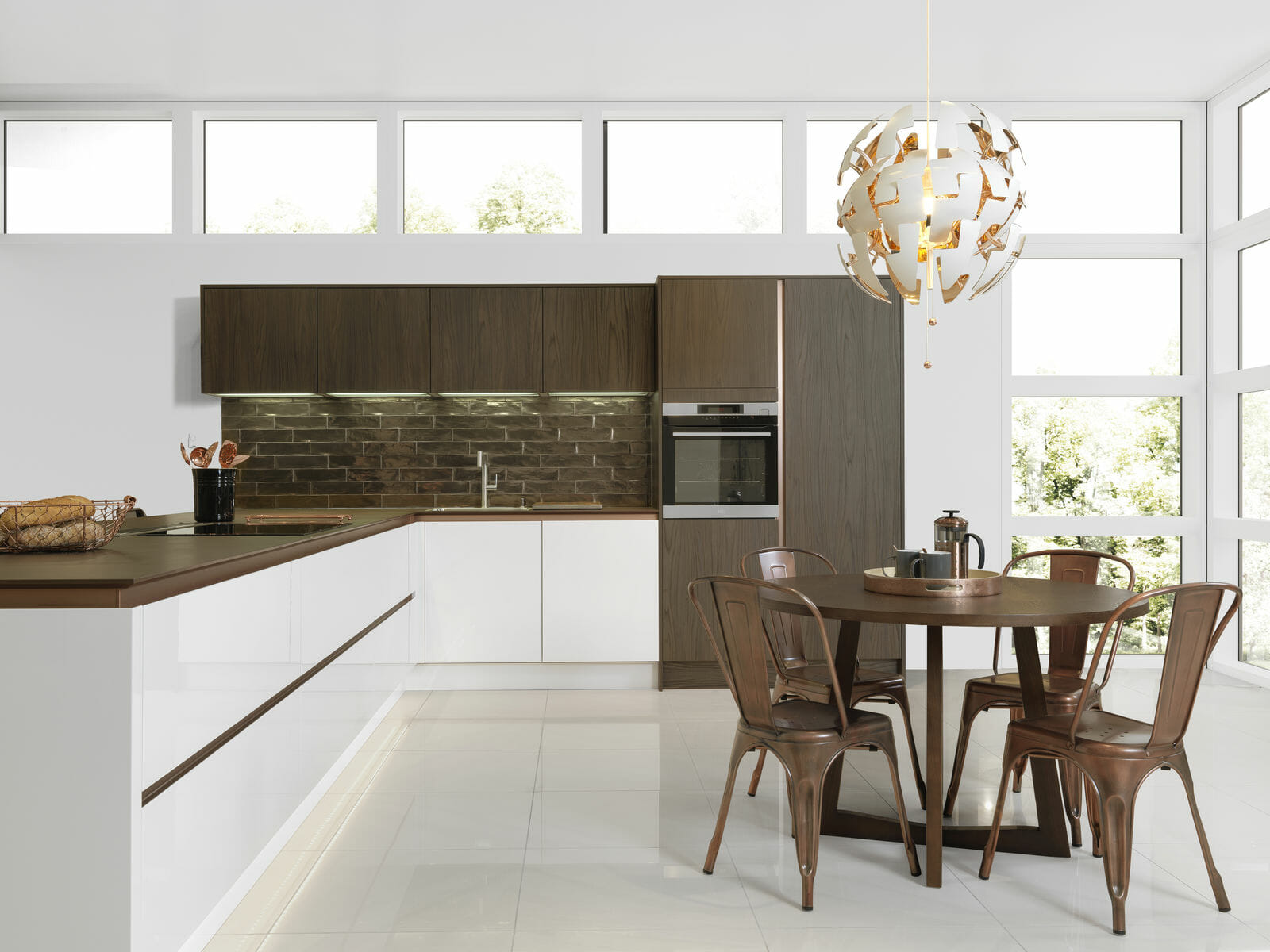 Linear Matt Walnut Gloss Pure White Copper Trim Main Shot 1600x1600 2