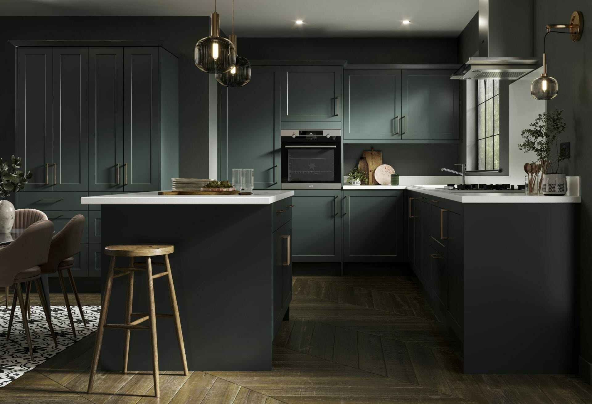 Milano Harvard Hunter's Green Main Shot RT-large Milano Harvard Hunter's Green Kitchen